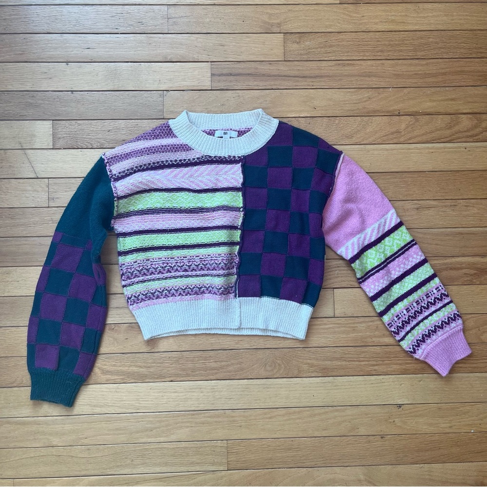 BP Cotton Patchwork Sweater Size XS